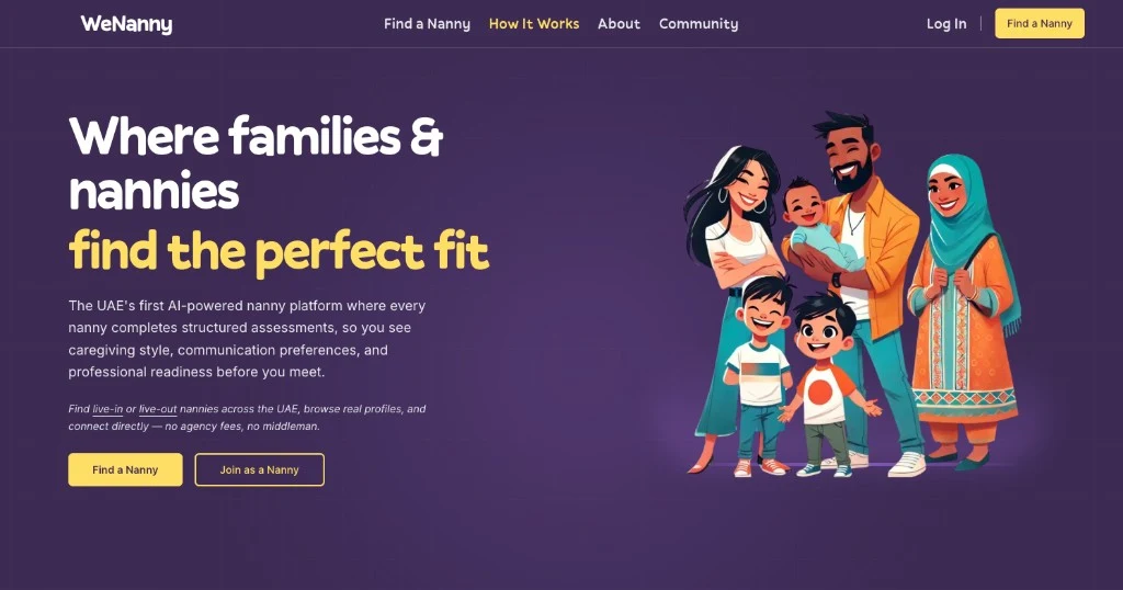 WeNanny homepage